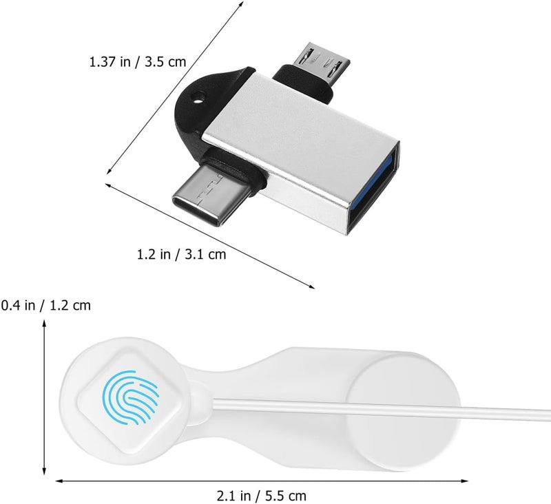 UKCOCO Auto Clicker for Phone with Screen Clicker and Silver USB OTG Adapter 2-in-1 Micro USB to C Converter for Gaming Shopping and Live Streaming - Image 2